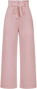 IBTOM CASTLE High Waist Wide Leg Bow Tie Palazzo Pants Hose XL mit Taschen - Bild 1 von 10