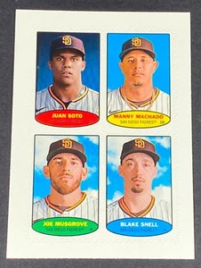2023 Topps Heritage Soto/Machado/Musgrove/Snell (Padres) #74BS25-28 Stamps - Picture 1 of 2