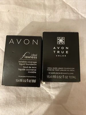 2 Boxes Avon True Color Liquid Foundation Samples Medium-Medium Deep (FQ) - Image 1 of 4