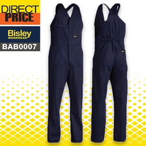 Bisley Mens Workwear Overalls BAB0007 Navy 100% Cotton Tool Patch Pockets NEW - Picture 1 of 10