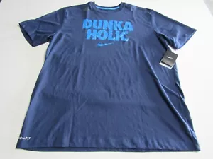 Mens Nike Dri Fit Dunka Holic Blue Cotton Polyester Xlarge T-shirts Nwt - Picture 1 of 5