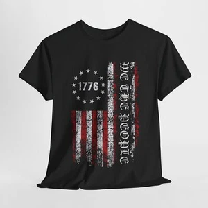 We The People Constitution American Flag 1776 distressed Unisex Cotton Tee - Picture 1 of 26