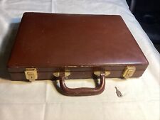 Tumi leather briefcase attache 3.5" cognac slim hardcase, burgundy very nice!