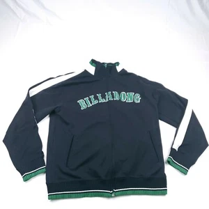 RARE Vtg 90s Billabong Large Track Jacket Embroidered Bosox Font Logo Blue Green - Picture 1 of 12