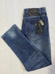 Egoist New Zealand Mens Pattern Straight Leg Denim Jeans Size 32 NWT - Foto 1 di 15