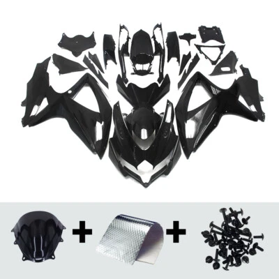 ABS Fairings Kit For Suzuki GSXR600 GSXR750 2008 2009 2010 K8 Body Kit Black - Image 1 of 4