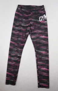 JUSTICE - GIRL'S BLACK & PINK PRINT GYMNAST LEGGINGS - SIZE 10 - Picture 1 of 7