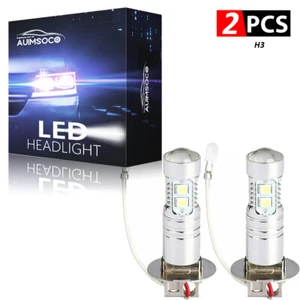 2Pcs H3 LED Fog Light Bulb Conversion Kit Super Bright White DRL Lamp 6500K - Picture 1 of 7