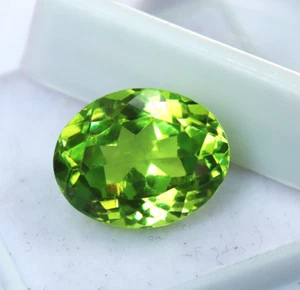 Natural Peridot Gemstone Green Color Oval Shape Certified Loose Gemstone 10 Ct - Picture 1 of 8