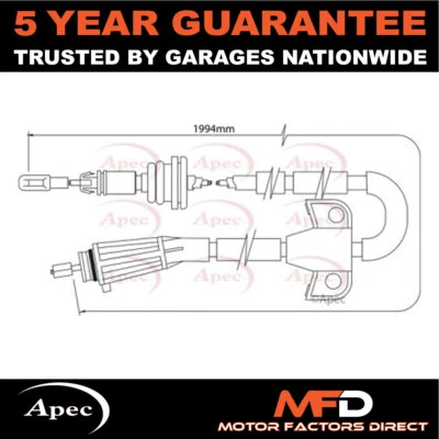 Fits Volvo S80 1998-2006 XC70 2000-2007 V70 2001-2007 Apec Rear Hand Brake Cable - Image 1 of 2