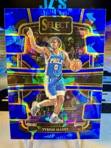Tyrese Maxey Panini Select 2023-24 azul hielo agrietado Prizm #44 76ers - Imagen 1 de 2