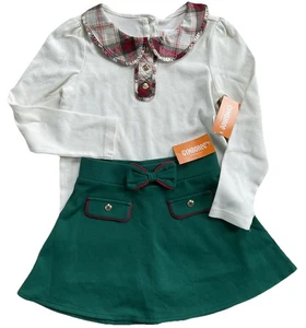 Gymboree Girls Sz 6 LS Plaid Collar Top And Skirt Skort NWT - Picture 1 of 4