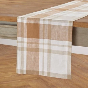 Leinen Karo Tischläufer 72 cm lang - 100% reines Leinen Herbst Ernte Tisch... - Bild 1 von 8