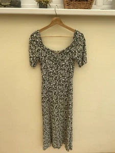 Boden Size 8 Green Sweetheart Jersey Short Sleeve Midi Dress With Pockets - Picture 1 of 12