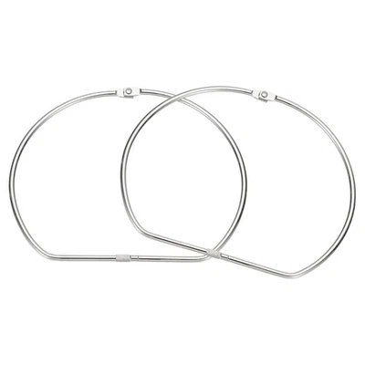 Loose Leaf Binder Rings 7.2 Inch, 2 Pcs Binder Rings D Shape, Silver - Image 1 of 4