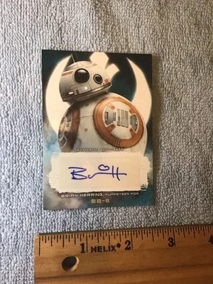 Star Wars TLJ Brian Herring boneco para BB-8 autógrafo cartão de troca Topps - Imagem 1 de 4