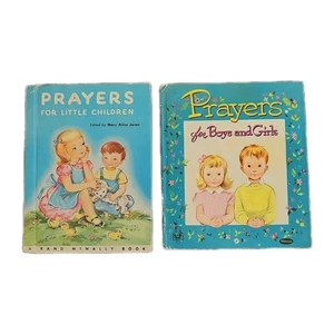 Lot of 2 Vintage Christian Books Prayers for Little Children Boys & Girls 1950s - Bild 1 von 7
