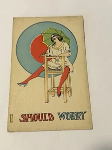 Tarjeta postal I Should Worry 1917 vintage  - Imagen 1 de 2