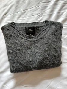 MOSS LONDON GRAUER HERRENPULLOVER MIT ZOPFMUSTER GRÖSSE M MADE IN ITALY VINTAGE - Bild 1 von 8