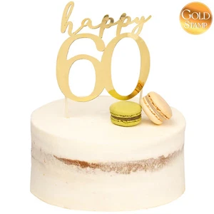 Givi Cake Topper Feliz 60 ORO 13 X 12 CM - Imagen 1 de 1