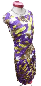 HOBBS LONDON Purple Green DRESS Size Aus 16 NWT Desk to Dinner Spring Racing - Imagen 1 de 6