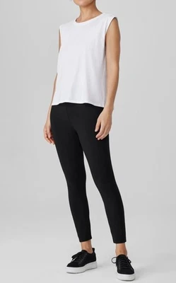 Eileen Fisher Negro Pull On Leggings Pantalones Elásticos Informales Talla PS Petite Pequeño  Foto 1 de 4