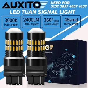 2X Amber Yellow Car 3157 48-SMD Turn Signal LED Lights Bulb 3457 3057 3047 4157 - Picture 1 of 10