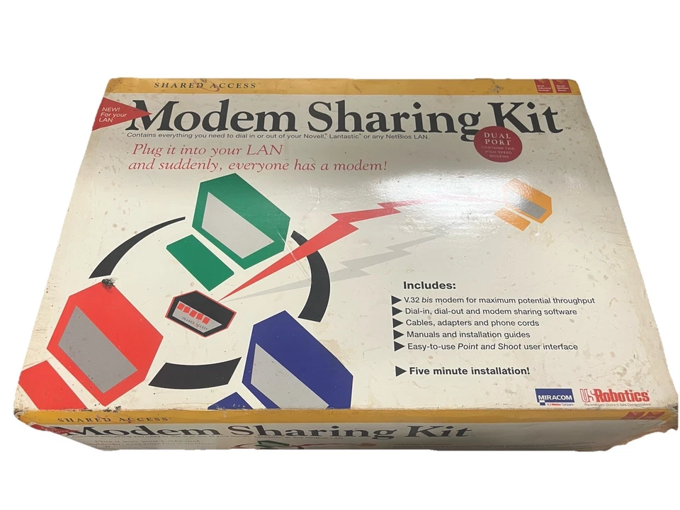 Kit para compartir módem USROBOTICS Novell Lantastic Netbios - Completo - ¿Nos?  LAN Foto 1 de 4