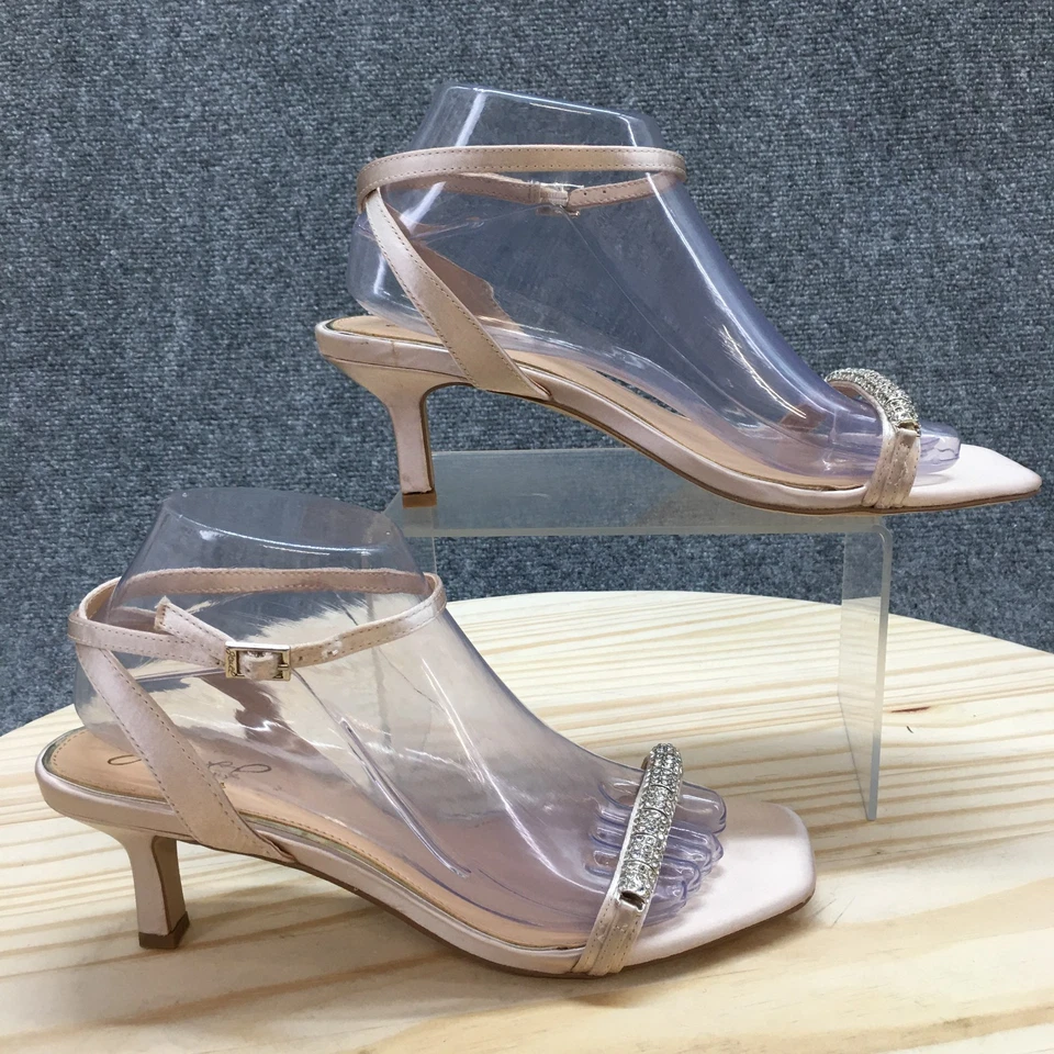 NUEVAS Sandalias Jewel Badgley Mischka para Mujer 8.5 Carisma Tacones con Tiras al Tobillo Beige Foto 1 de 4