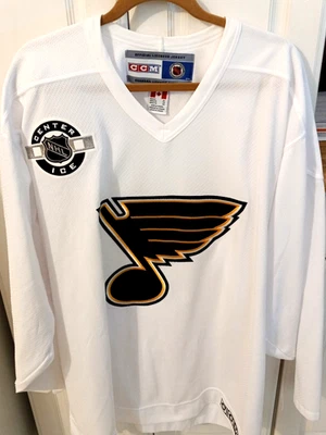 Vintage Mens St. Louis Blues Hockey Jersey XL White CCM Center Ice Chest 54" - Image 1 of 4
