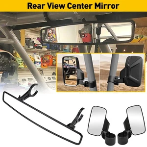 UTV Rear Side&Center Mirrors Set 1.75" Roll Bar For Polaris RZR 570/900/XP 1000 - Picture 1 of 12