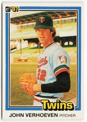 1981 John Verhoeven Donruss - Minnesota Twins - Image 1 of 2