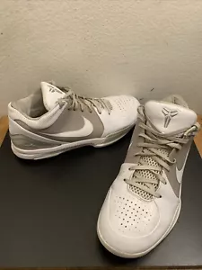 Nike Zoom Kobe 4 344335-111 White Gray Athletic Shoes Men Sz 12 Read - Picture 1 of 12