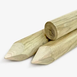 Pali in legno di pino H 200 Ø 4 - 5 - 6 - 8 CM impregnati torniti per recinzioni - Foto 1 di 5