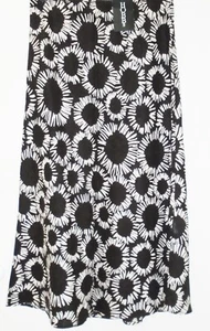 Hobbs Floral Skirt dark brown beige flared maxi 100% linen Size 12 New Tags BNWT - Picture 1 of 5
