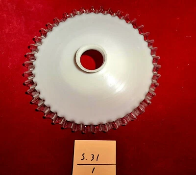 Suspension abat-jour en verre opaline pour monte et baisse  - Photo 1/3