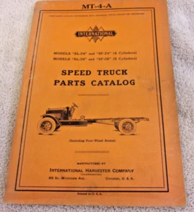 1928 International Harvester MT-4-A Speed Truck Parts Catalog Model SL-4 & SF-36 - Picture 1 of 11