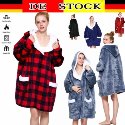 Kapuzenpullover Hoodie Decke Übergroße Plüsch Bequeme Riesen Sweatshirt Winter - Bild 1 von 4