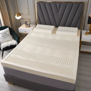 100% Thailand Natural Latex Mattress with Cover Natural Pure Rubber Mattress Top - Picture 1 of 6