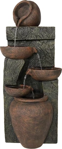 39-Inch Cascading Earthenware Pottery Stream Outdoor Water Fountain Brown - Picture 1 of 12