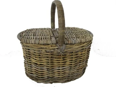 CESTO I PIC NIC VIMINI  GIUNCO KUBO CM 50X35  H  CON 2 COPERCHI ROBUSTISSIMO - Immagine 1 di 4