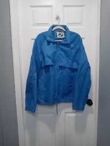 Vintage Saddlery Jacke Herren groß blau Nylon durchgehender Reißverschluss Outdoor Windbreaker gebraucht, in einwandfreiem Zustand - Bild 1 von 4