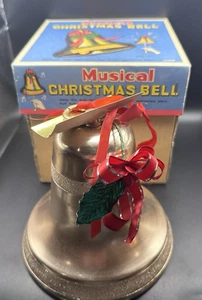 Campana Auguri Musicale Natale Giappone Pull String Scatola Originale Vintage MCM Funzionante - Foto 1 di 15