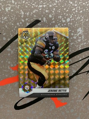 2021 Panini Mosaic Reactive Yellow Prizm Jerome Bettis #168 Steelers Color Match - Image 1 of 2