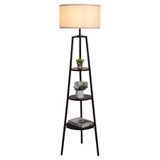 Tripod Floor Lamp with Shelves, Modern Standing Lamps for Living Room Bedroom