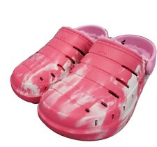 Girl's Rugged Shark Faux Fur Lined Clogs - Pink  - Size 12 - Brand New