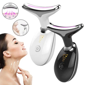 3 Colors Light Therapy Anti Aging Neck Face Massager Electric Face Lift Device - Picture 1 of 18