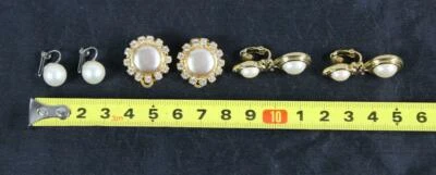 Vintage Schmuck - 3 Paar bzw. 6 Stück - Perlen und Steine Decor - ca. 24 Gramm - Bild 1 von 4