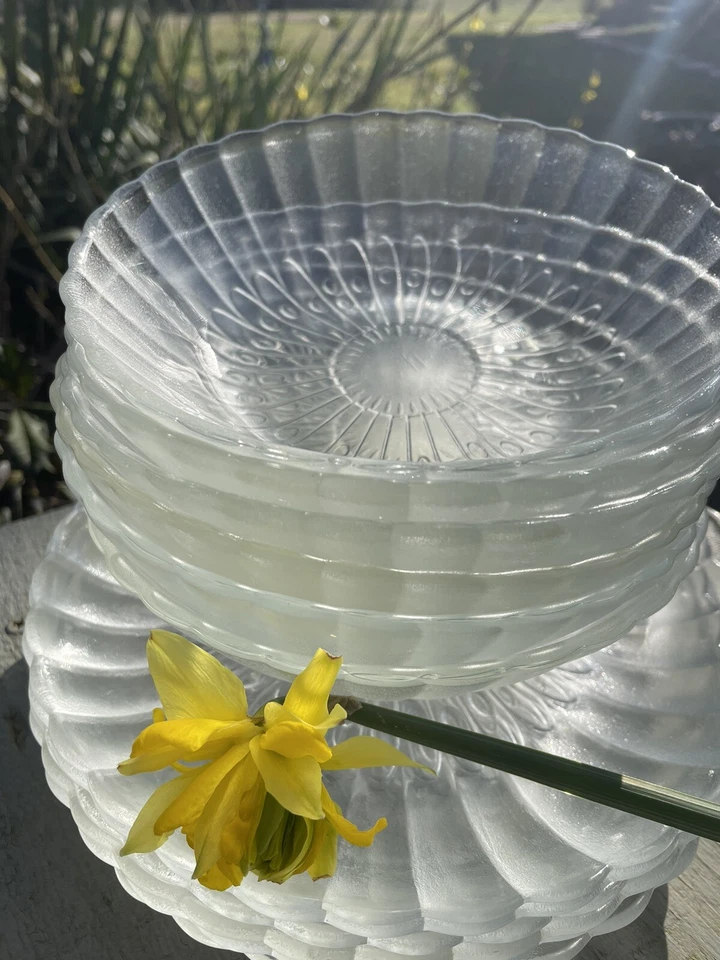 Libbey Glass Boquet Clear Dinnerware Set of 8 Plates Bowls - Image 1 of 4
