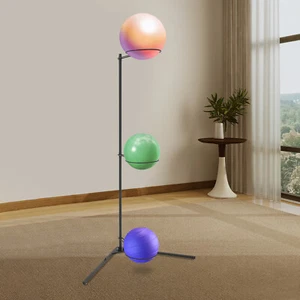 Stability Ball Rack Exercise Ball Stand Gym Ball Storage Stand 3 Balls Capacity - Picture 1 of 18